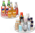 2-Pack Lazy Susan Cabinet Organizer, Plastic Rotating round Lazy Susan Turntable for Cabinet, Pantry, Countertop, Table, Fridge, 10.5 Inch