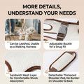 Outdoor Pet Multifunctional Crossbody Bag, Small Dog and Cat Carrier, Hands-Free Shoulder Sling, Adjustable Strap (Brown, Medium)