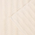 Zuma Zero Twist Cotton Medium Weight Towels, for Guest Bath, Bathroom, Shower, Spa, Plush Towels, Bath Essentials, Waffle Textured Stripes, 3 Piece Assorted Towel Set, Ivory