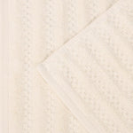 Zuma Zero Twist Cotton Medium Weight Towels, for Guest Bath, Bathroom, Shower, Spa, Plush Towels, Bath Essentials, Waffle Textured Stripes, 3 Piece Assorted Towel Set, Ivory