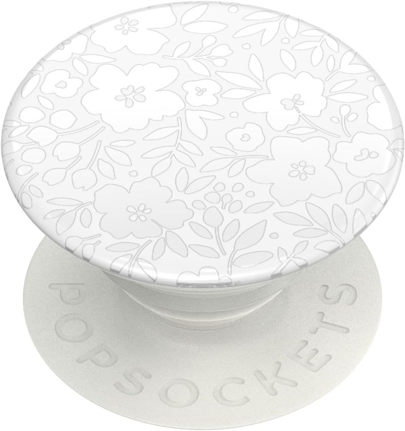 Adhesive Phone Grip, Holder, Phone Stand, Flower - Blanc Fresh