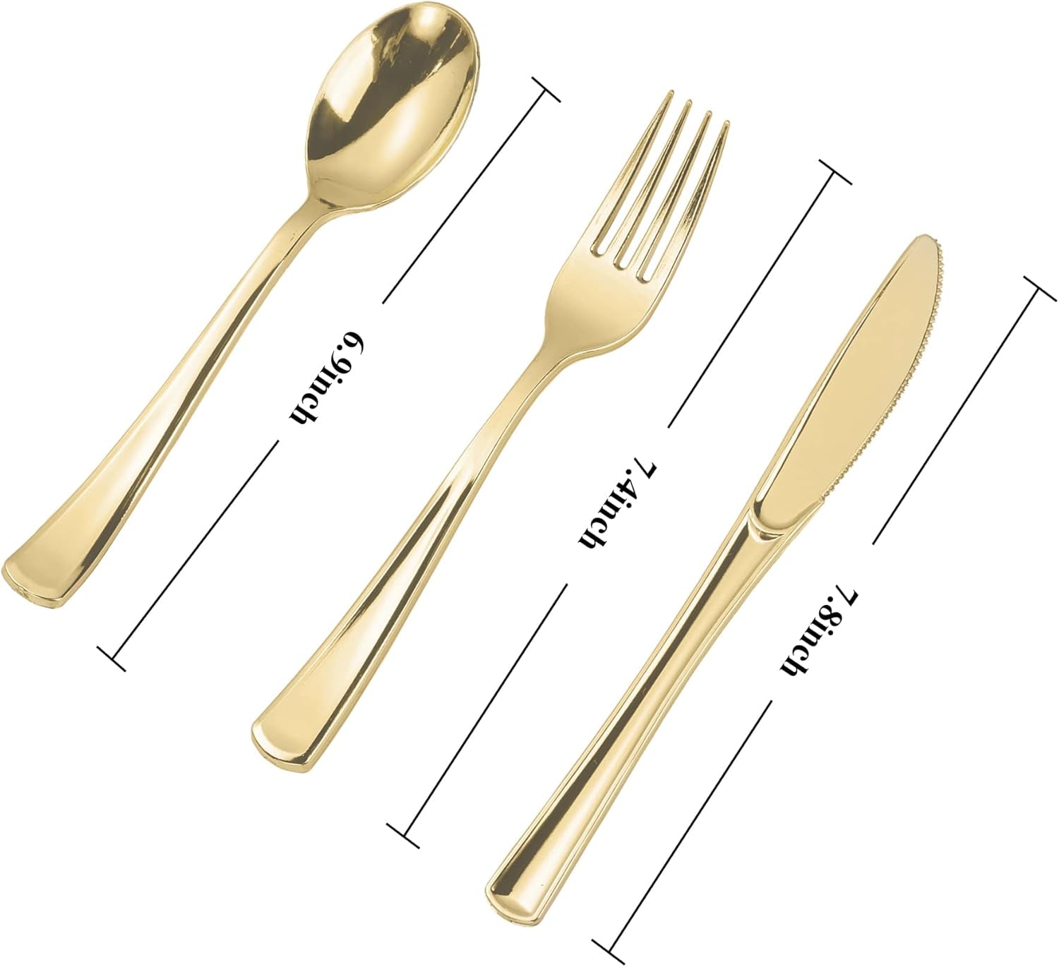 160Pcs Gold Plastic Silverware - Gold Plastic Utensils Set - Tableware Flatware Kit 80 Forks, 40 Spoons, 40 Knives Disposable Cutlery Set for Party, Wedding, Birthday