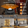Motion Sensor LED Light Strip, 2PCS 9.8Ft Motion Sensor Light Indoor with Automatic Shut-Off Timer, Motion Activated Bed Lights under Cabinet Lighting Kit for Bedroom Home Hallway-Warm White