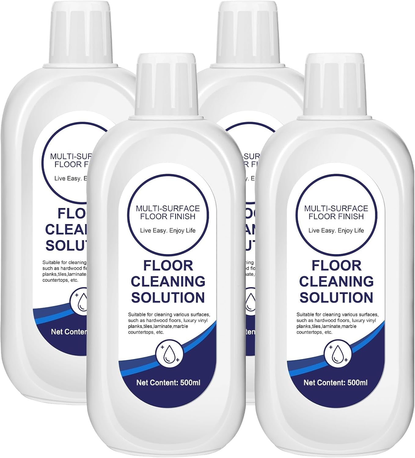Multi-Surface Floor Cleaning Solution Compatible with Tineco Vacuum Mop, Cleaner Refill for All Mopping Robot Vacuums and Cordless Wet/Dry Mops (4 Bottle Pack, Original)