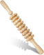 Manual Wooden Fascia Massage Roller Trigger Points for Release Cellulite Sore Muscle Blasting (Straight-9-Wheel)