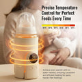 Portable Bottle Warmer for Travel - Car Waterless Bottle Warmer for Breastmilk & Formula Milk - Rechargeable Battery Powered Fast Heating with Temperature Control for on the Go Baby Feeding