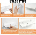 Acrylic Floating Shelves, Adhesive Wall Mount Command Shelves for Bathroom, Kitchen, Dorm - Renter-Friendly Easy Install Wall Shelves for Home Decor and Organization (Glossy White-4 Pack)