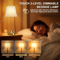 Rechargeable Cordless Table Lamp, 5000Mah Battery Operated Lamp, Wireless 3-Level Dimmable Touch Lamp, Portable Night Bedside Brass Lamp, Desk Light for Home Decor, Patio, Restaurant, Dinning