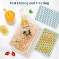 Mini Ice Cube Trays, 0.55” Tiny Pebble Ice for Iced Coffee & Cocktails, Fast Chill, Easy Twist Release, Stackable with Lid & Storage Bin (4 Pack, Blue)