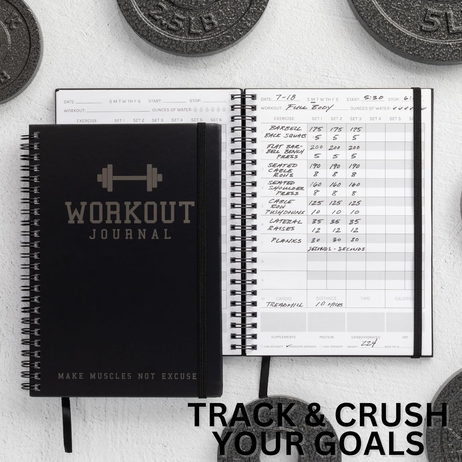 Ultimate Workout Journal - Complete Fitness Training Planner for Men and Women - Track Prs, Build Muscle & Dominate Your Workouts - Essential Gym Gear Accessories for Serious Weight Lifters