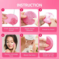 50-Count Compressed Facial Sponge for Daily Facial Cleansing and Exfoliating, 100ï¼… Natural Cosmetic Spa Sponges for Makeup Remover, Reusable, Pink