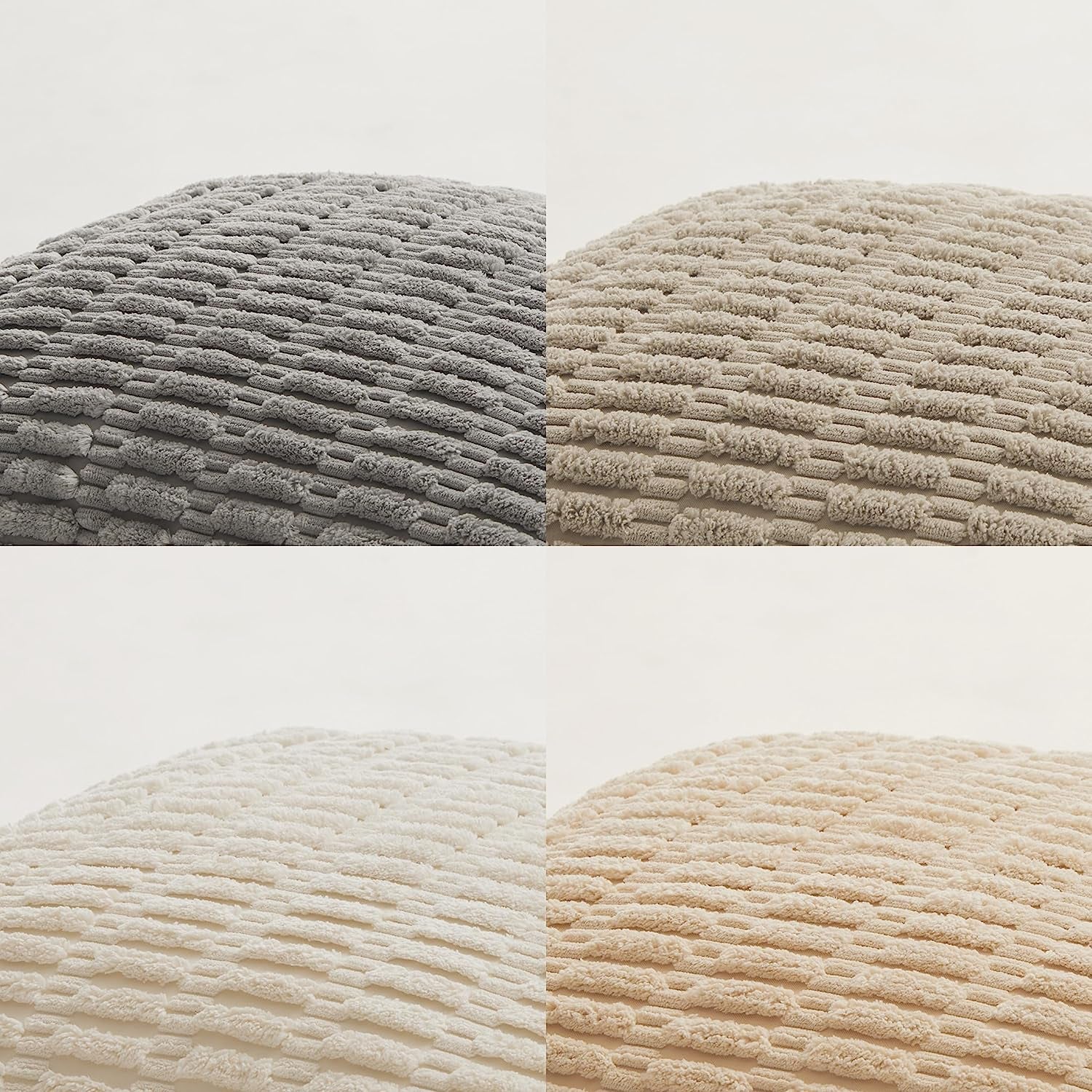 4 Packs Decorative Throw Pillow Covers for Living Room Couch Bed, Modern Farmhouse Boho Home Décor Accent Cushion Case, 18" X 18", Neutral