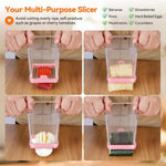 3-In-1 Strawberry Banana & Egg Slicer Cup | Detachable Fruit Cutter with Push Plate for Effortlessly Safe Slicing | Quick Meal Prep & Snacks Kitchen Gadget (Pink)