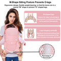 4-In-1 Baby Carrier Newborn to Toddler, Infant Carrier Ergonomic Adjustable Holder Portable Convertible Front and Back Backpack Carry for Infants Toddlers Babies 7-45 Pounds (Pink)