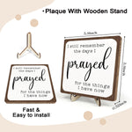 I Still Remember the Days I Prayed Wooden Sign, Christian Sign Home Decor Wooden Plaque for Rustic Home Farmhouse Office Living Room Desk Shelf Decor (White&Brown, 5.9X5.9Inches)