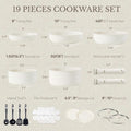 19Pcs Pots and Pans Set, Nonstick Cookware Set Detachable Handle, Induction Kitchen Cookware Sets Non Stick with Removable Handle, RV Cookware Set, Oven Safe