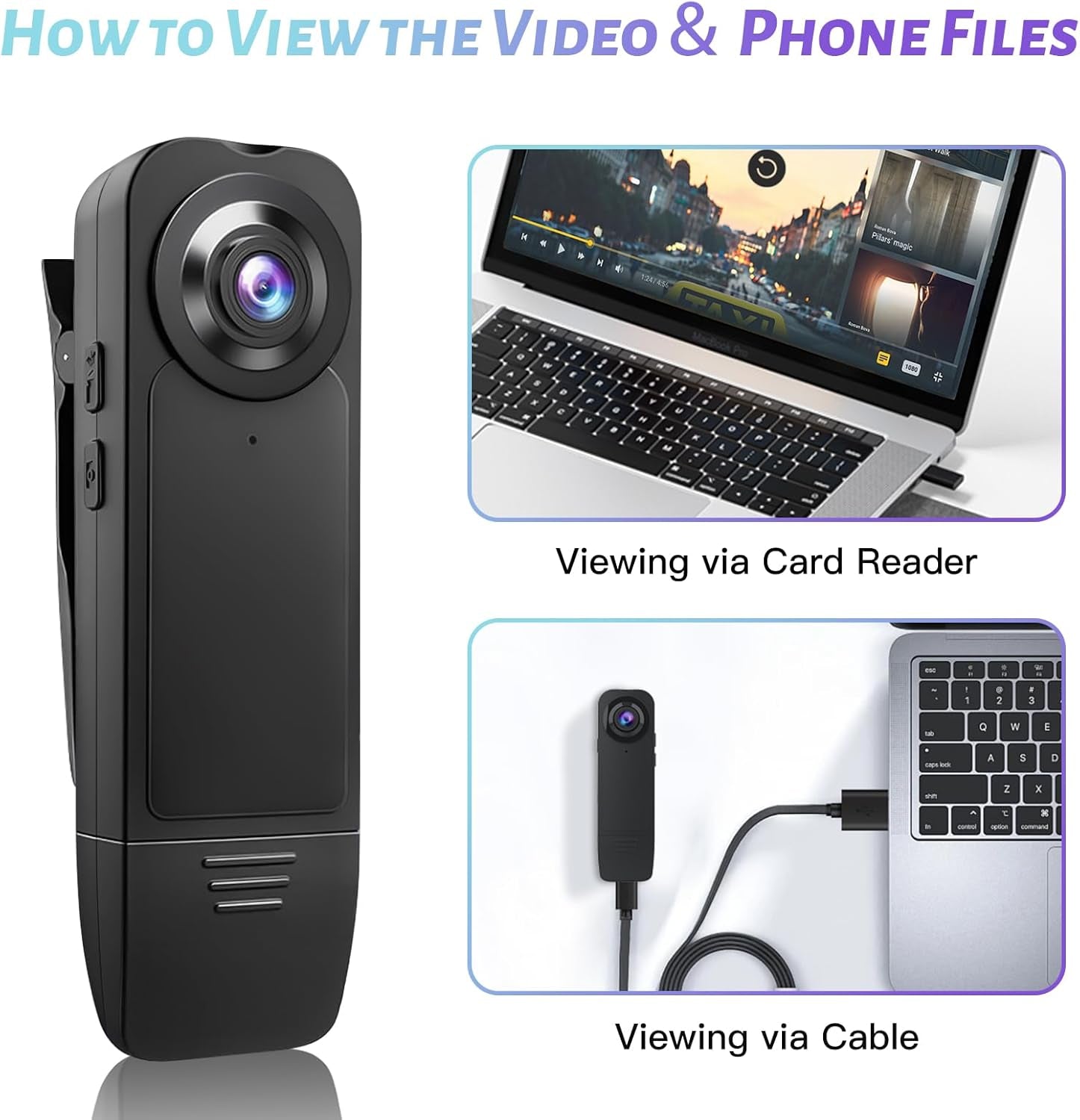 Mini Body Cameras with Audio and Video Recording, POV Camera with 32G Card Body Worn Cam ,Wearable Patrol Video Recording Camcorder with Night Version ,Camcorder for Security Work Records Traveling