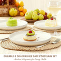 Plates and Bowls Sets, Dinnerware Sets for 4, 12 Pieces Scratch Resistant Dishware Dishes Set, Ceramic Kitchen Dinner Set, Porcelain & Microwave and Dishwasher Safe, Cream White