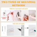 Floating Shelves â€“ Acrylic/Pet Wall-Mounted No Drill Storage with Adhesive, Invisible Bathroom & Bedroom Shelving for Kitchen, Living Room, Transparent Decor (White, 2-Piece Set)