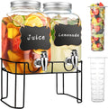 1 Gallon Glass Drink Dispensers for Partiesï¼ŒLemonade Beverage Dispenser with Stand and Spigot for BBQ, Picnic, Party,Laundry Detergent Dispenser