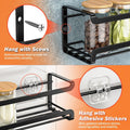 Spice Rack Wall Mounted 4 Pack,Space-Saving Spice Organizer for Spice Jars and Seasonings,Screw or Adhesive Hanging Spice Rack Organizer for Your Kitchen Cabinet,Pantry Door,11.41X2.75X2.75In