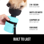 GORILLA GRIP Dog Water Bottle, Portable Water Bowl Dispenser for Dogs, 20 Oz Leak Proof Pet Travel Squeeze Bottles Food Grade Silicone, Pet Stocking to Go Puppy Essentials, Turquoise