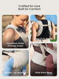 Baby Carrier, One-Click Release Clasp for Easy to Wear, Cozy Wraps Carrier Newborn to Toddler with Head Support(7-44Lbs), Ergonomic & Lightweight for Infant to Toddler, Cream