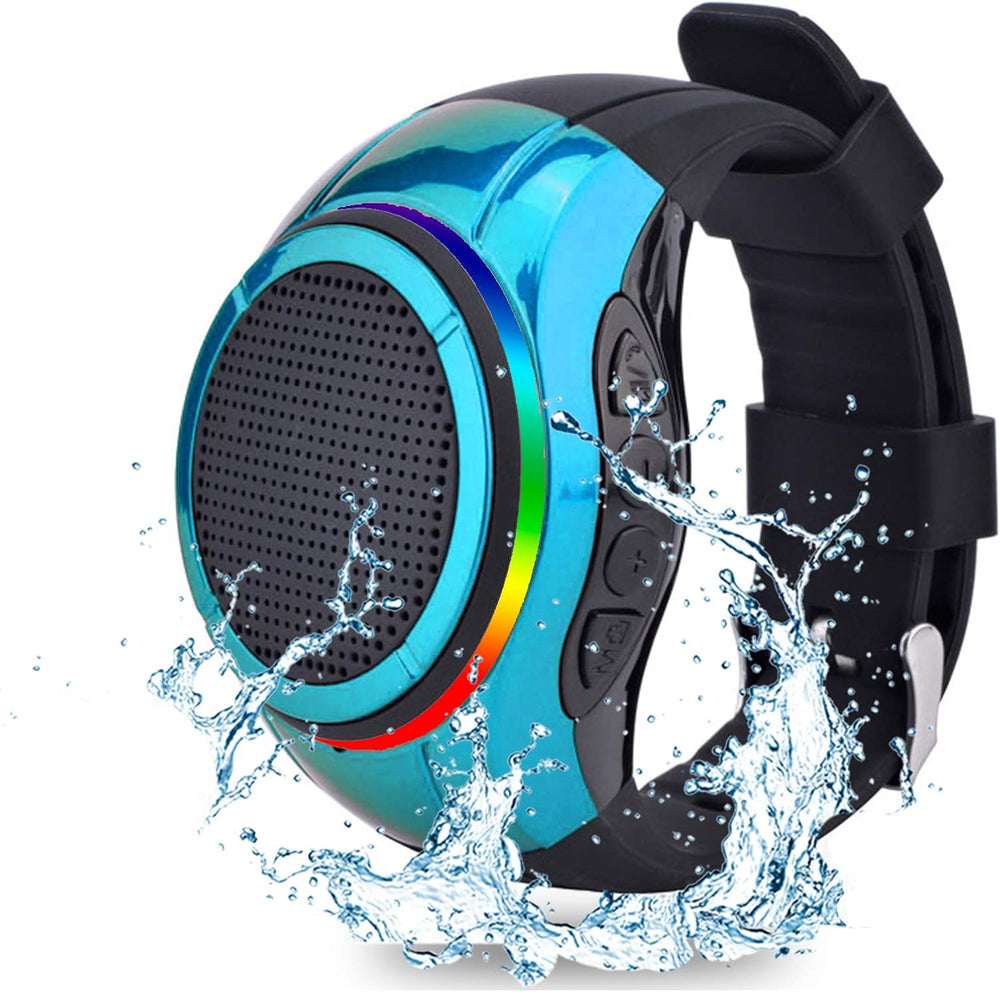 Wearable Portable Waterproof Bluetooth Speaker Watch X10 Clip Speaker MP3 Player Handsfree Clear Call Speakerphone,Tws,Sd Card Slot,Selfie for Working, Running, Cycling(Blue)