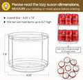 2 Tier Non-Skid Acrylic Lazy Susan Turntable Organizer - Rotating Spice Rack - Spinning Organization Tray for Kitchen, Pantry, Countertop, Closet, Bathroom, Vanity, Medicine Cabinet Organizing, 9.25''