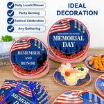96Pcs Memorial Day Plates and Napkins for Remember and Honor Soldier Party Supplies Thank You Soldiers Dessert Plates Veterans Day Tableware Set for 24 Guests 4Th of July Party Decorations