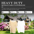 Retractable Clothesline Heavy Duty Retracting Clothes Line Outdoor and Indoor with Durable ABS Shell and 38 Feet Extruded PVC Line,With Lock to Prevent Sagging