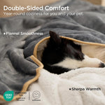 Bedsure Waterproof Dog Blankets for Small Dogs - Small Cat Blanket Washable for Couch Protection, Sherpa Fleece Puppy Blanket, Soft Plush Reversible Throw Furniture Protector, 25"X35", Grey