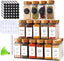 Spice Jars with Label 24Pcs,Seasoning Containers,Glass Spice Jars with Bamboo Lids,Kitchen Essentials,Spices Container Set,Kitchen Set,Seasoning Organizer,Spice Rack Organizer for Cabinet
