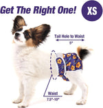 Washable Female Diapers (3 Pack) Female Dog Diapers, Comfort Reusable Doggy Diapers for Girl Dog in Period Heat (Cute Flower, XS)