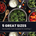 Meal Prep Stainless Steel Mixing Bowl (5-Piece Set) Home, Refrigerator, and Kitchen Food Storage Organizers | Ecofriendly, Heavy Duty, No Lids