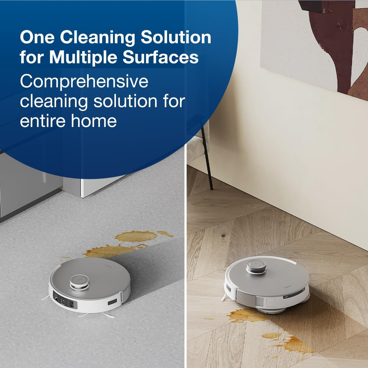 Multi-Surface Floor Cleaning Solution, Compatible with DEEBOT X11 OMNI Cyclone / X9 PRO OMNI / T80 OMNI / T50 PRO OMNI / N30 Series / N20 Series and All Other Robot Vacuum Cleaners, 1L