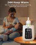 Baby Bottle Warmer, Milk Warmer Breastmilk Bag Formula Fast Warming for New Born Baby Bottles, with Time Temp Control Automatic Shut off at Home Use