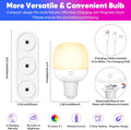 Rechargeable Battery Operated Light Bulb Set with Magnetic 3 in 1 Charging Station & Remote Control, Wireless Dimmable Detachable LED Bulb with 15 Colors Selectable for Wall Sconce, Non-Hardwired