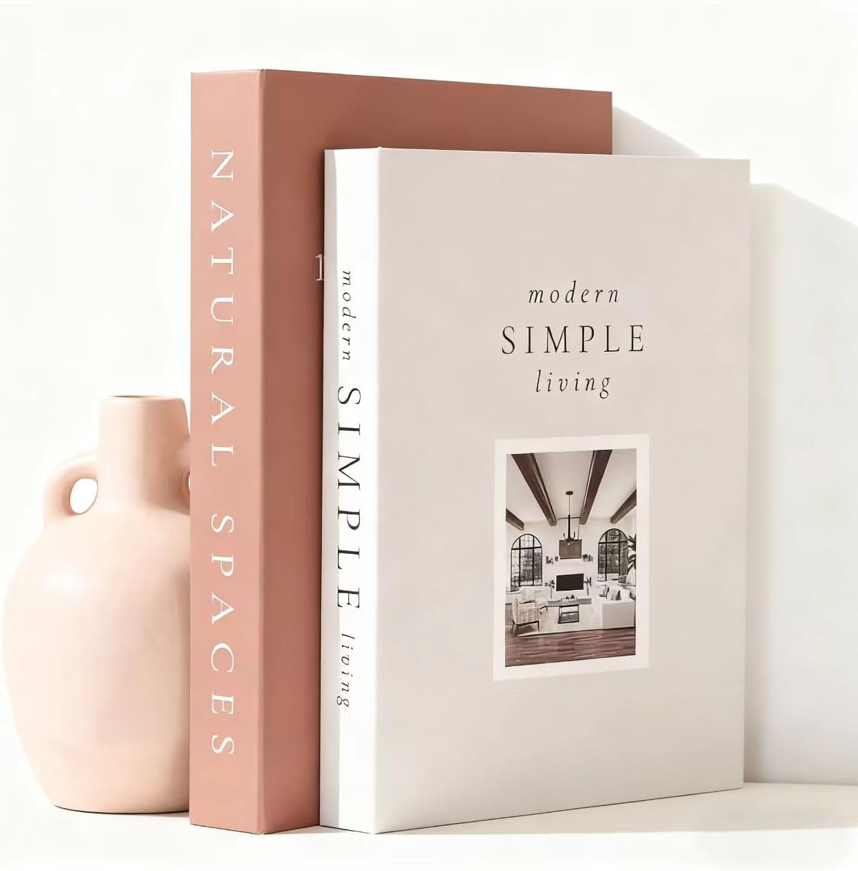 Decorative Books for Home Decor,2 Pcs Modern Minimalist Faux Book for Home Decoration,Coffee Table Decor,Living Room Aesthetic Accent (E3)