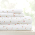 4 Piece Queen Sheet Set - Breathable, Double-Brushed Patterned Cooling Sheets â€“ Oeko-Tex Certified Ultra Soft & Wrinkle-Free 16" Deep-Pocket Queen Sheets - Easy Care Soft Floral Pink