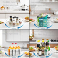 4 Pack Lazy Susan 11.5" Inch Turntable Organizer Organization Storage Container Bins Spice Rack Cabinet Rotating Condiment for Pantry Countertop Kitchen Vanity Bathroom Jewelry Holder Clear