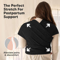Baby Wrap Carrier - All in 1 Original Baby Carrier Newborn to Toddler Sling, Easy to Wear, Hands Free Bonding, Lightweight, Breathable Infant Wraps (Trendy Black)