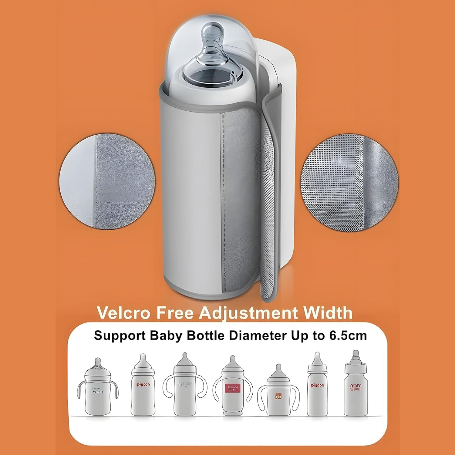 Portable Bottle Warmer, Rapid Warming with Battery-Powered Temperature Display for Travel, Waterless Milk Warming for Comfortable Baby Feeding on the Go