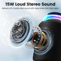 Bluetooth Speaker Wireless,Ip67 Waterproof & Dustproof Portable Speaker with Lights,15W Loud Stereo Sound, 2500Mah Battery All Day Playtime, TWS Pairing, BT5.3, Home/Party/Outdoor/Beach (Black)