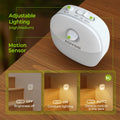 Rechargeable Battery Night Light, Mini with Motion Sensor, Warm White LED Stick-On Closet Light with Dusk to Dawn Sensor, Adjustable Brightness for Wall, Stairs, Hallway, Cabinet (2 Pack)