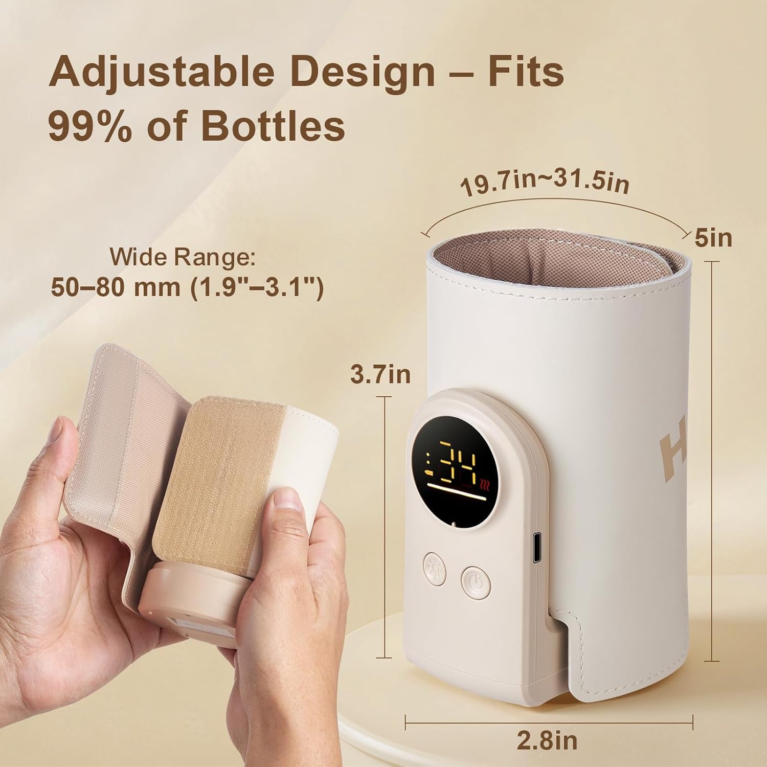 18W Portable Baby Bottle Warmer for Travel â€“ Fast, Waterless Milk Heater for Breastmilk & Formula | USB Rechargeable Bottle Warmer with Precise Temperature Control â€“ Essential for On-The-Go Feeding