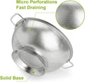 Colander Stainless Steel 3-Quart, Strainer for Kitchen Food, Dishwasher Safe