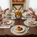 round Braided Placemats Set of 4 Washable Place Mats for Dining Tables 15 Inch Non Slip Kitchen Table Mats (Beige, 4)