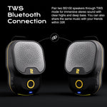 Wearable Bluetooth V5.3 Speaker, 30H Working Time Clip-On Wireless Jobsite Water-Resistant TWS Portable Speaker, IPX7 Waterproof, Built-In ENC Mic for Hands-Free Music/Calls