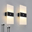 Rechargeable Battery Operated Wall Sconces Set of 2,Magnetic Wireless Led Wall Lamp, Motion Sensor Wall Lights Indoor Dimmable Night Light with Switch for Bedroom,Living Room,Hallway,Stair